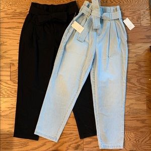 Tie Waist Paperbag Pant